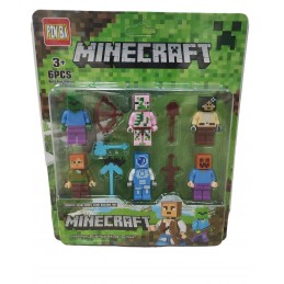 ZESTAW 6SZT FIGURKI MINECRAFT