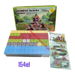 KLOCKI 154PCS MAGNETYCZNE...